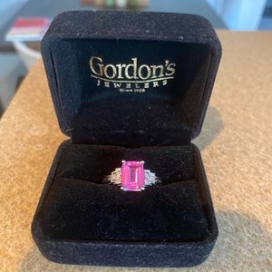 Sterling Silver Ring with Pink Stone